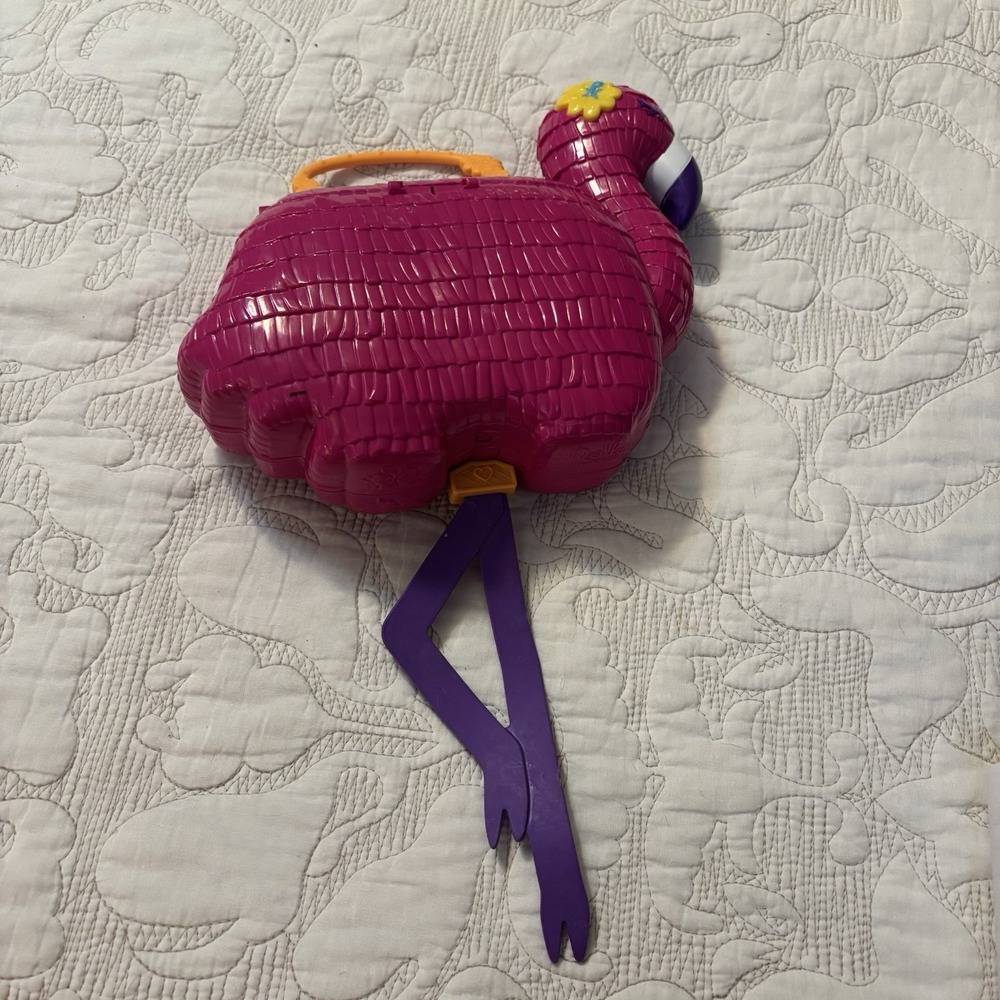 Poly Pocket 2021‎ Pink Flamingo Case/Purse Handles Missing Wing Incomplete Set